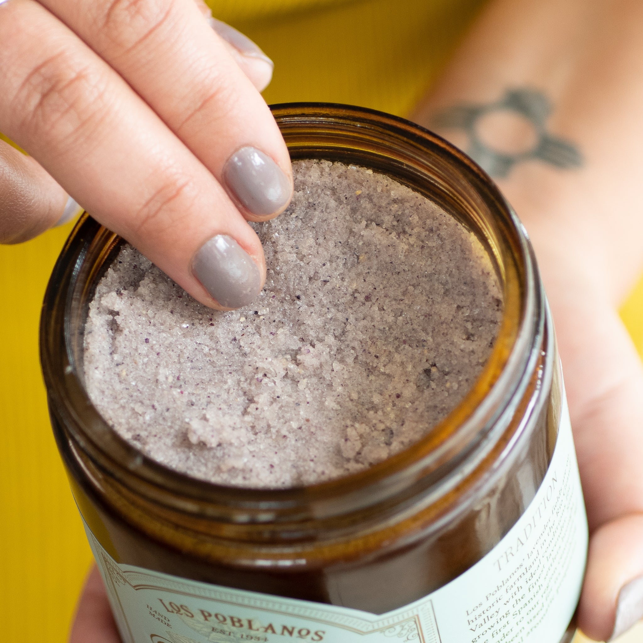 Lavender Peppermint Blue Corn Body Scrub | Los Poblanos Farm Shop