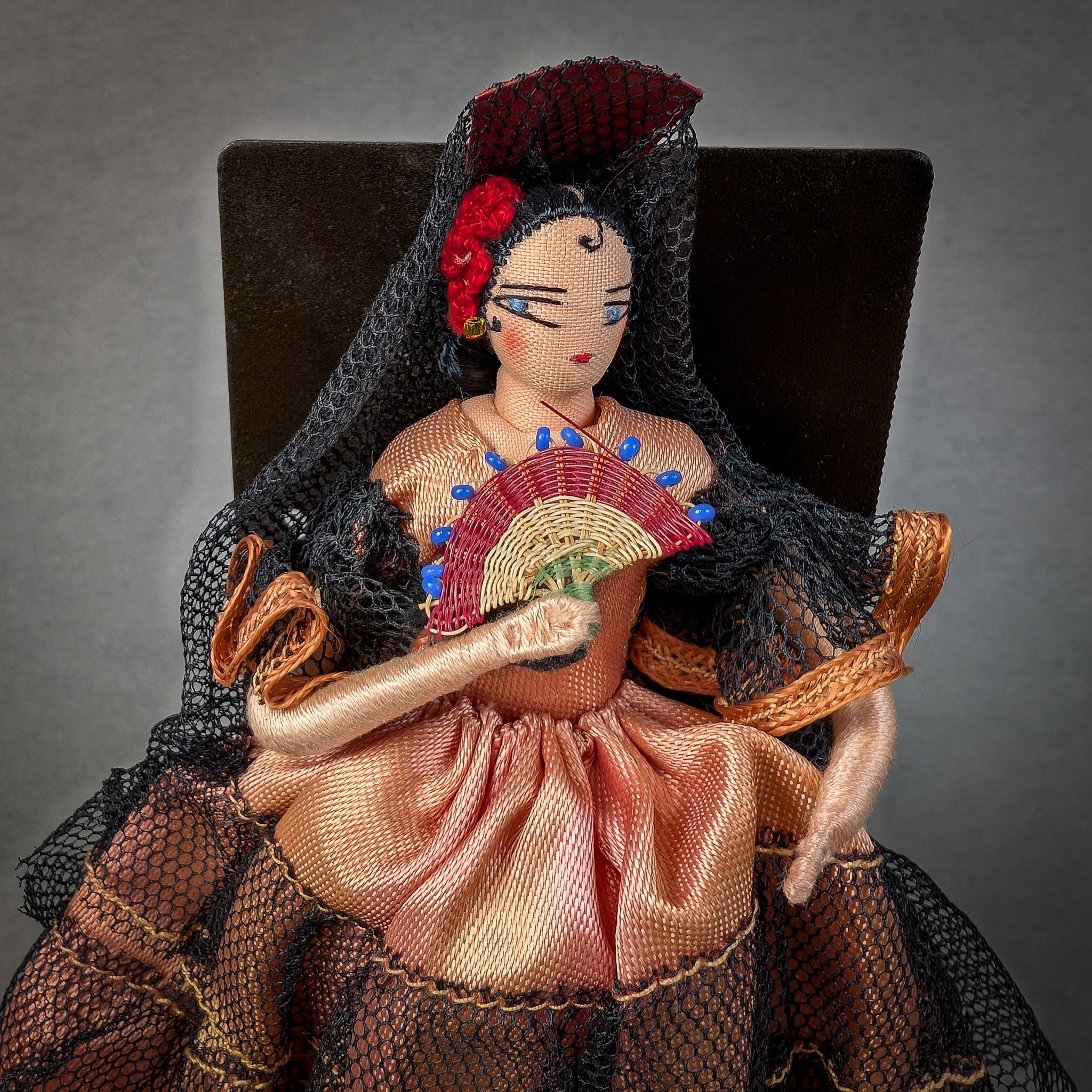 Vintage Mexican Doll, Flamenco Dancer with Fan | Los Poblanos Farm Shop