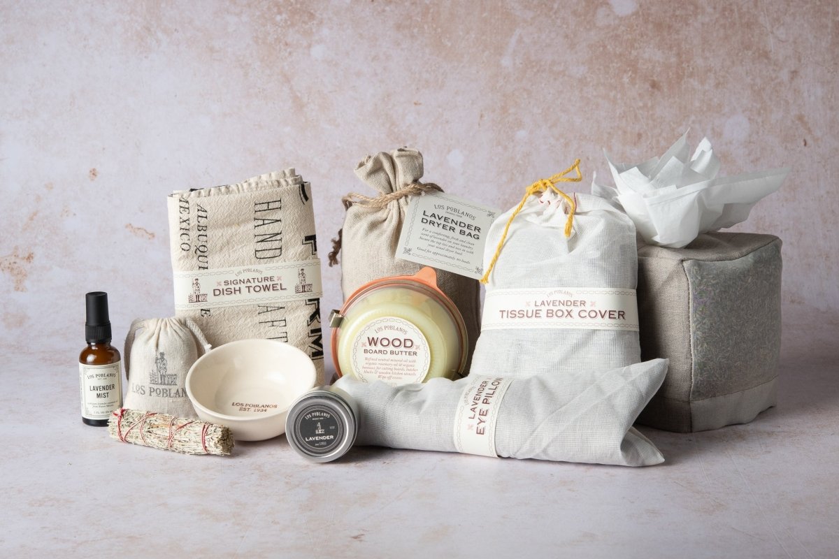 lifestyle products on sandstone backdrop