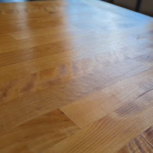 showing the shine from the board butter on wood