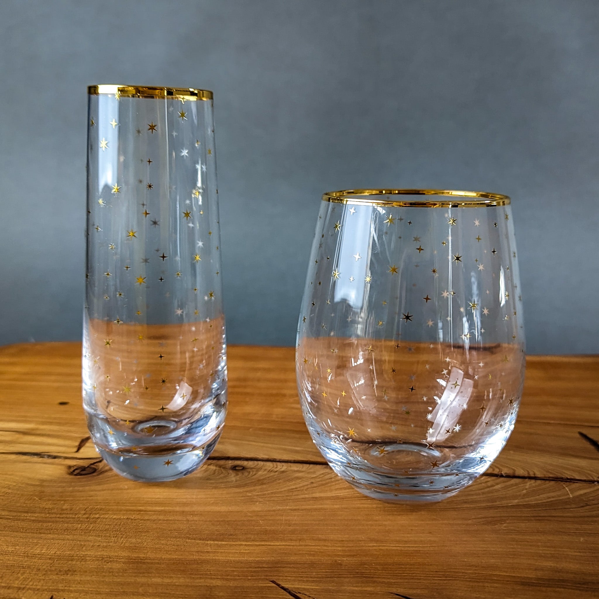 Starlight Stemless Champagne Flutes