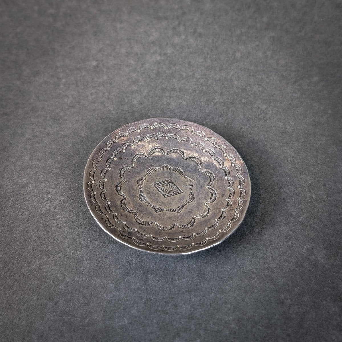 Vintage Navajo Stamped Silver Dish | Los Poblanos Farm Shop