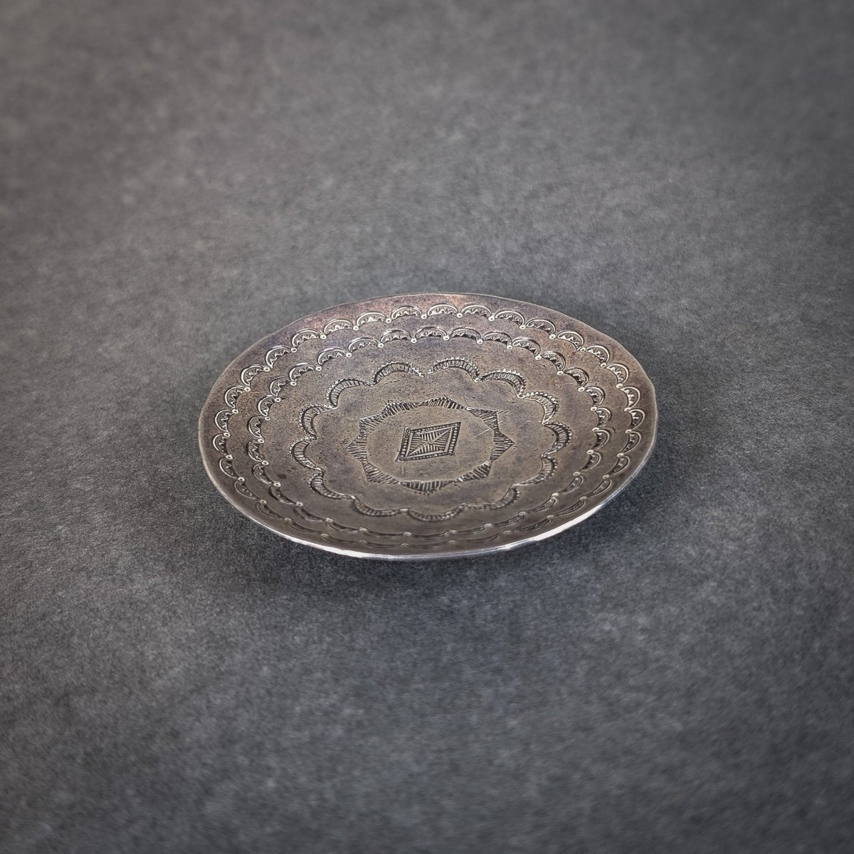 Vintage Navajo Stamped Silver Dish | Los Poblanos Farm Shop