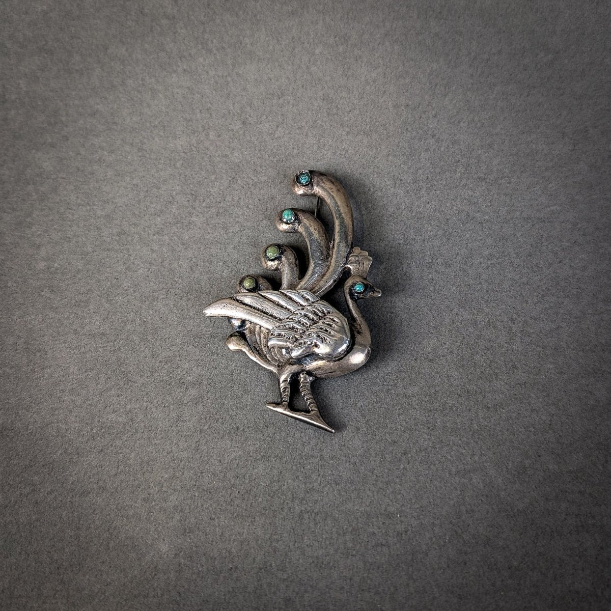 Vintage Silver Peacock Pin | Los Poblanos Farm Shop