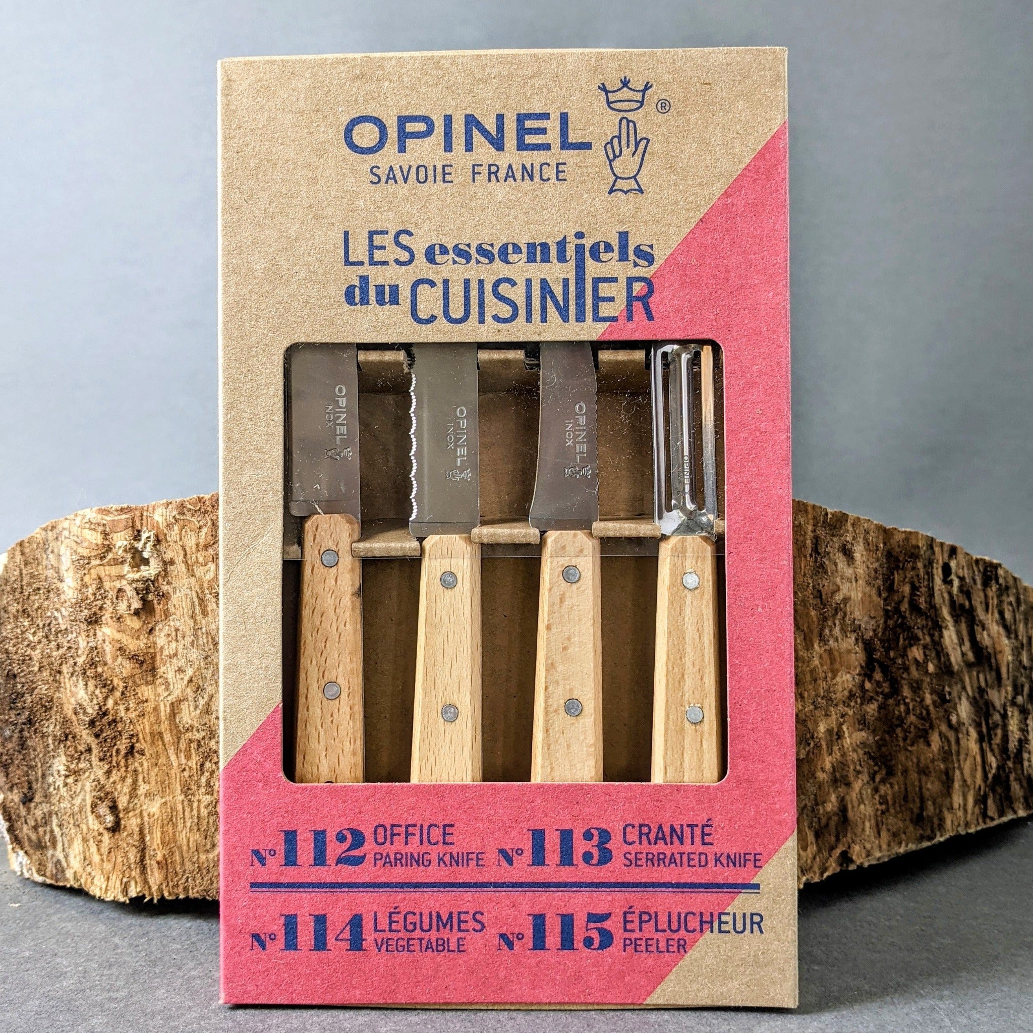 Opinel Essential Kitchen Knife Set - Natural