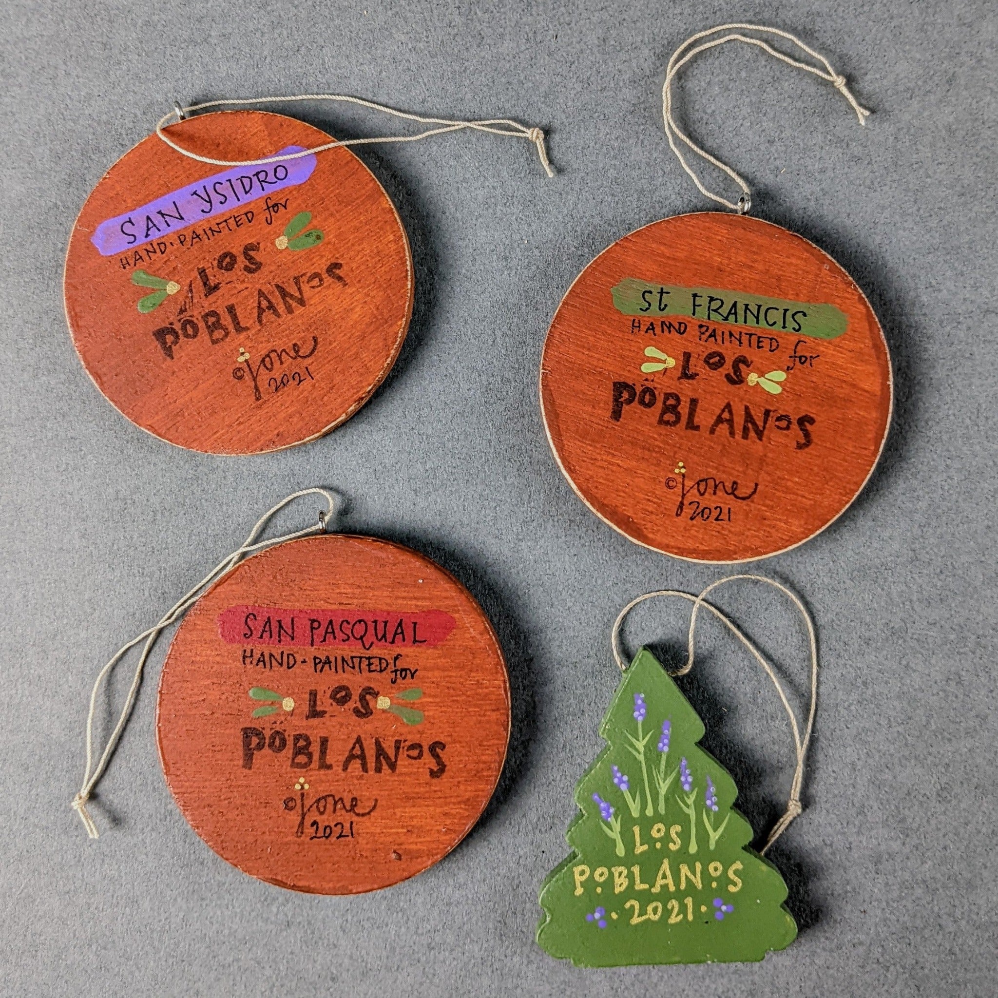 Hand-painted Wooden Ornaments by Jone Hallmark