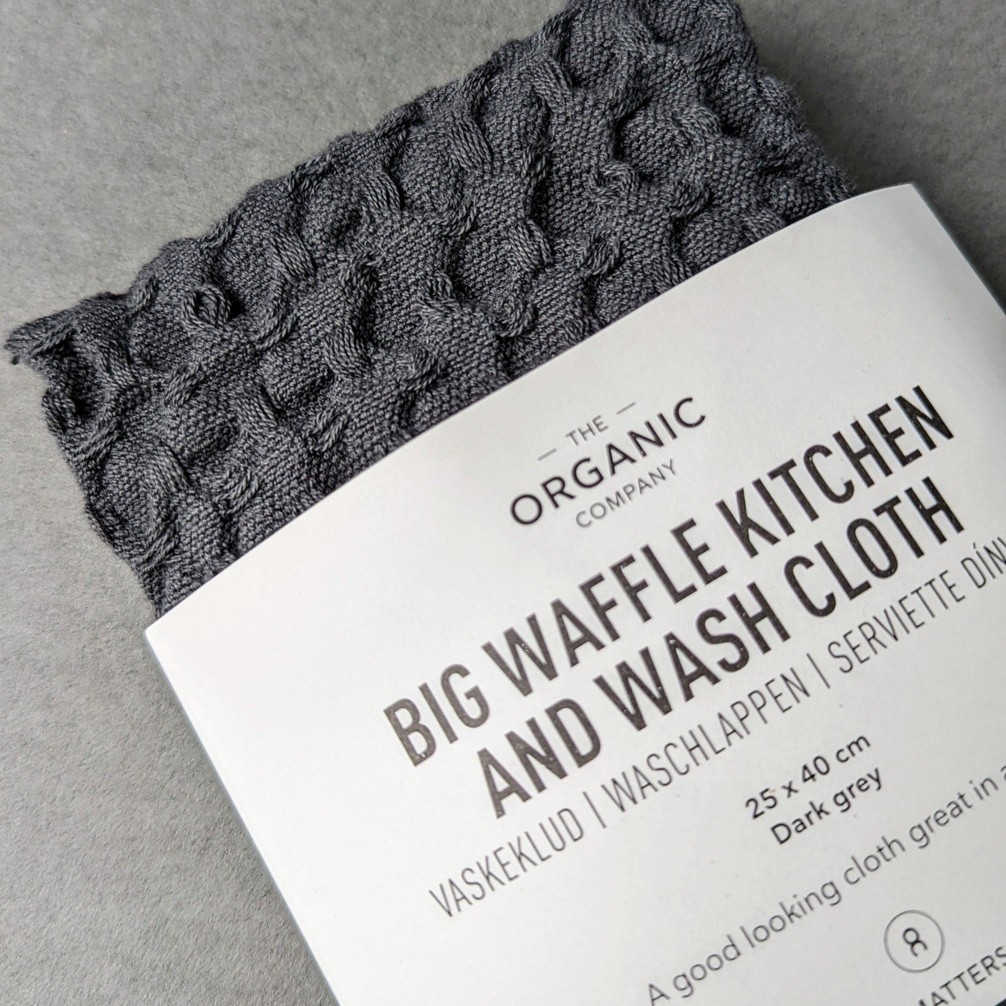 The Organic Company Waffle Wash Cloth - Dark Grey